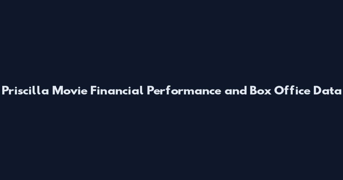Priscilla Movie Financial Performance and Box Office Data
