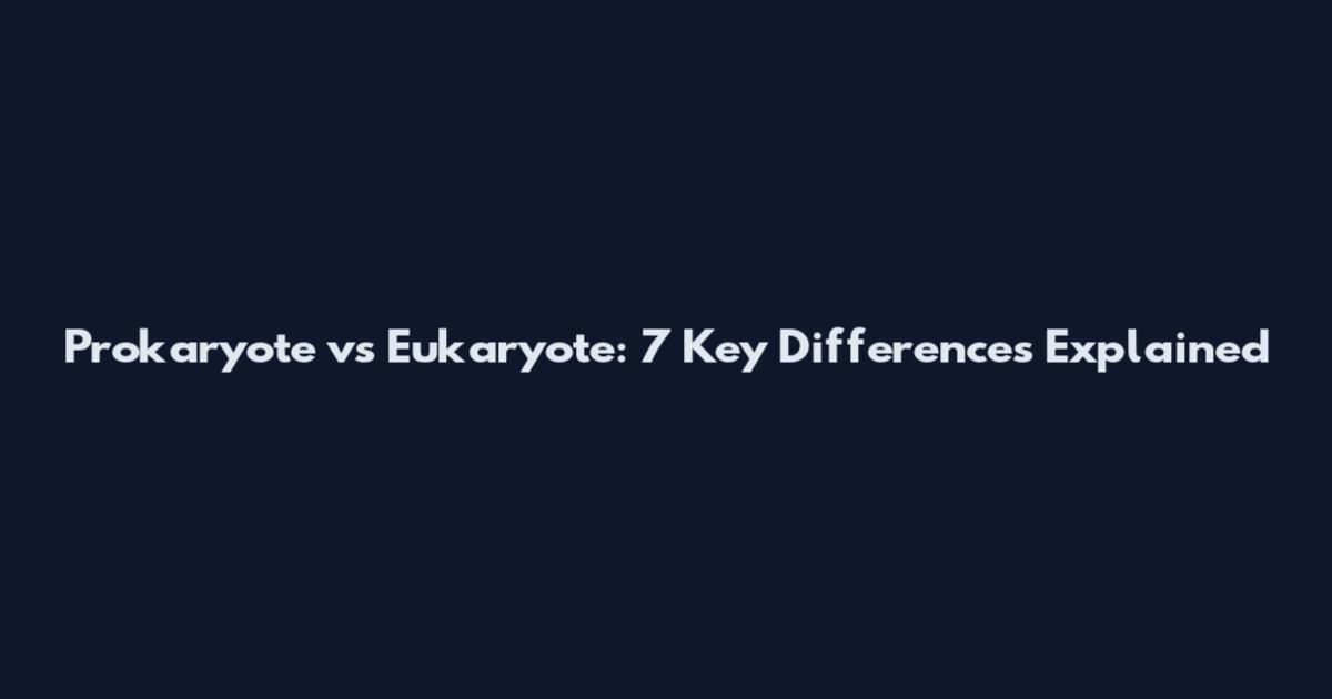 Prokaryote vs Eukaryote: 7 Key Differences Explained