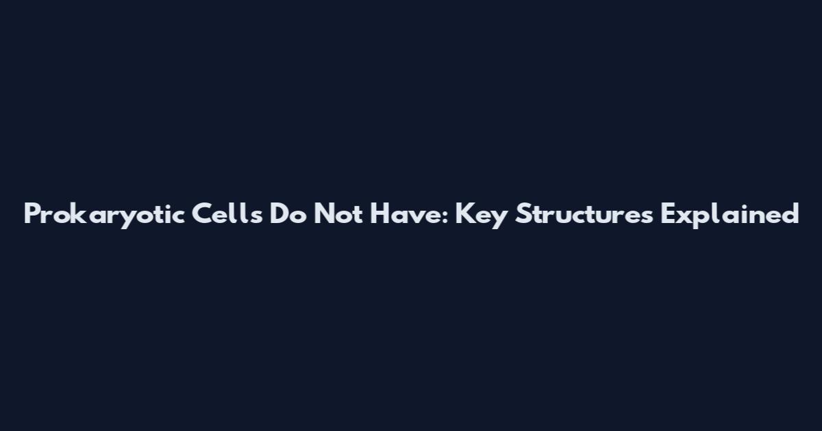 Prokaryotic Cells Do Not Have: Key Structures Explained