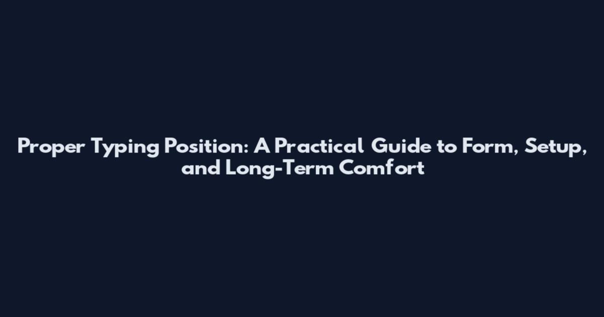 Proper Typing Position: A Practical Guide to Form, Setup, and Long-Term Comfort