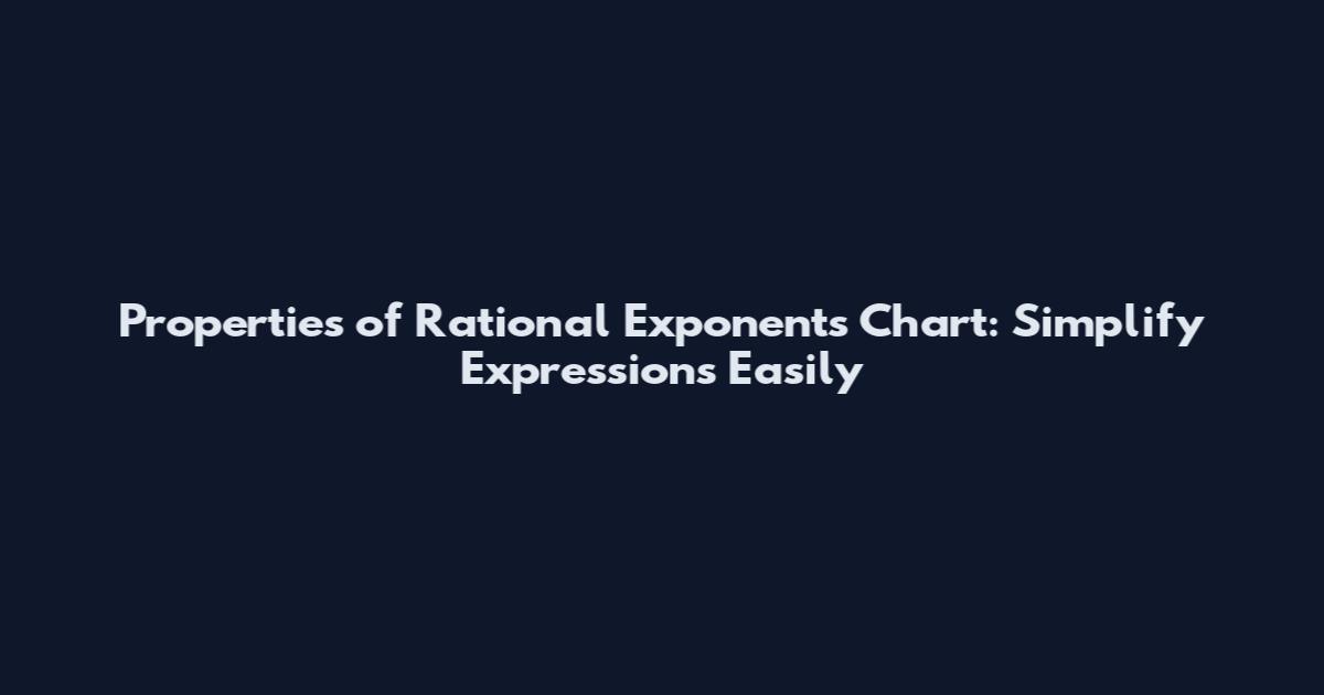 Properties of Rational Exponents Chart: Simplify Expressions Easily