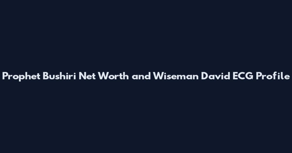 Prophet Bushiri Net Worth and Wiseman David ECG Profile