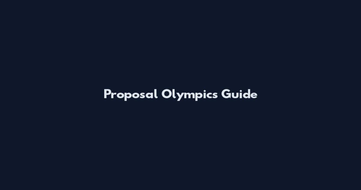 Proposal Olympics Guide