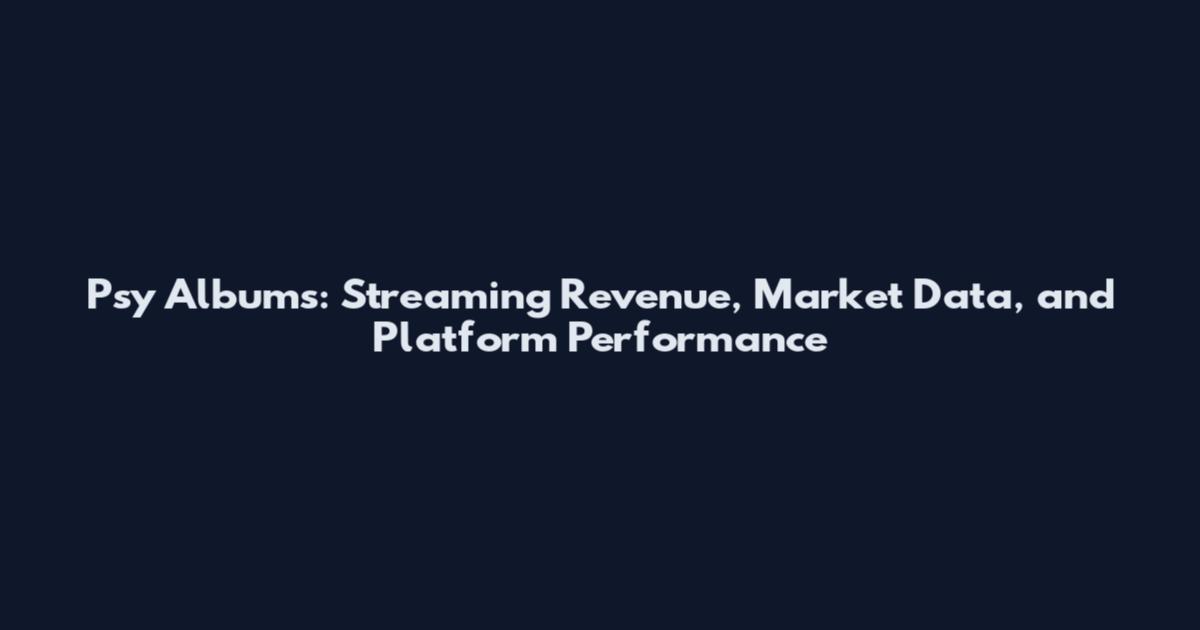 Psy Albums: Streaming Revenue, Market Data, and Platform Performance