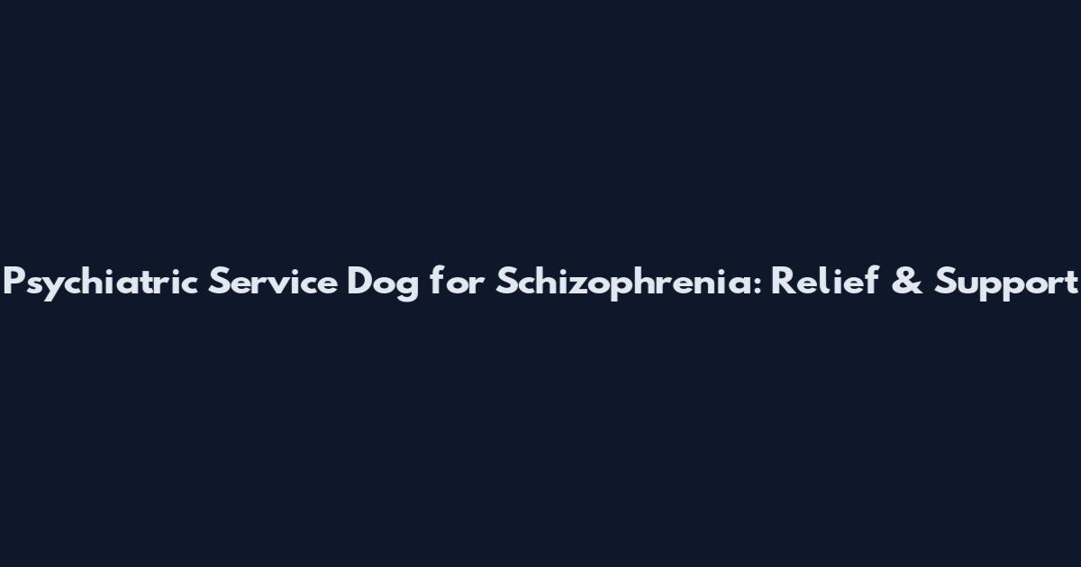 Psychiatric Service Dog for Schizophrenia: Relief & Support