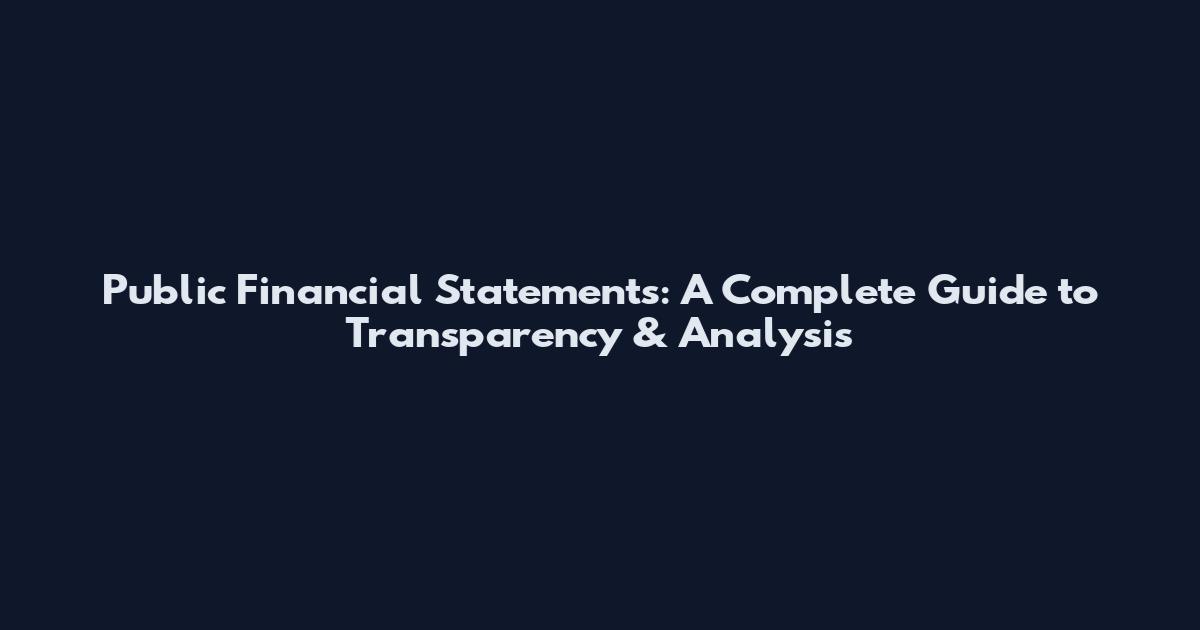 Public Financial Statements: A Complete Guide to Transparency & Analysis