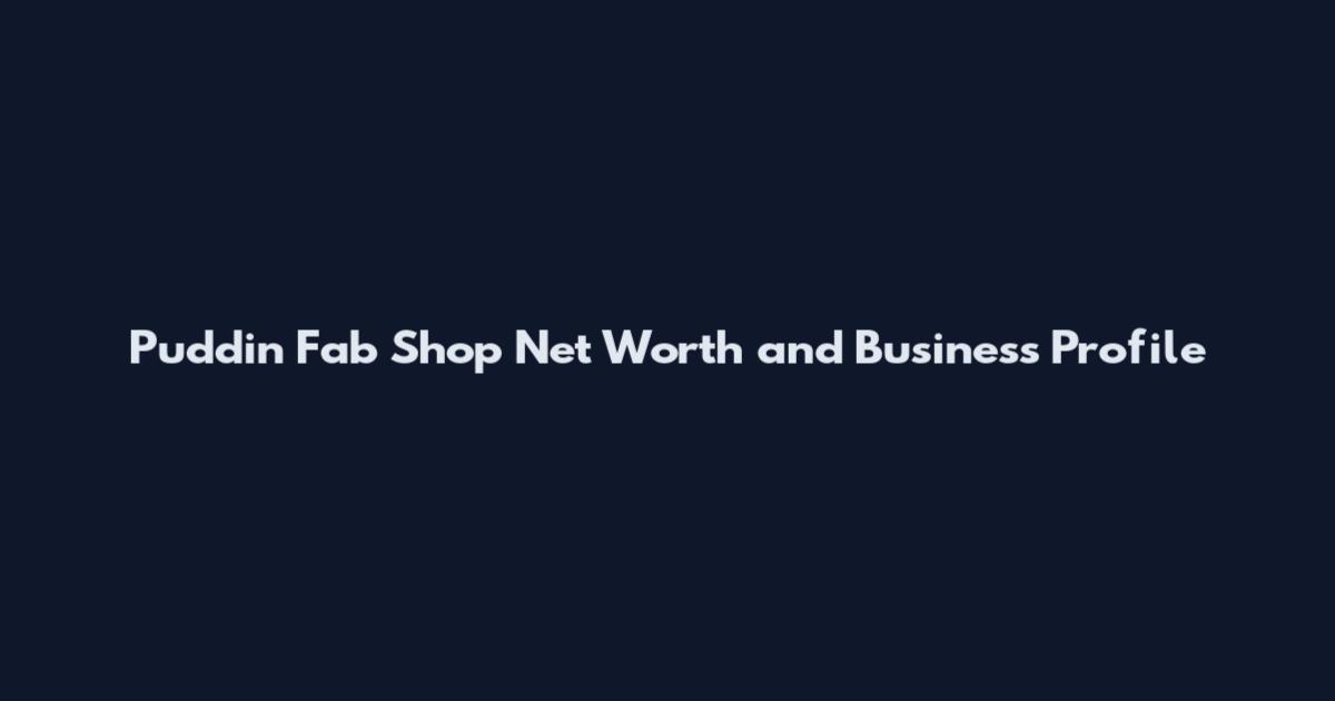 Puddin Fab Shop Net Worth and Business Profile