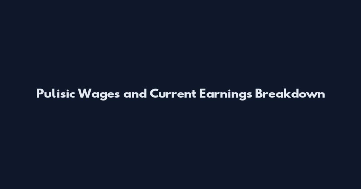 Pulisic Wages and Current Earnings Breakdown