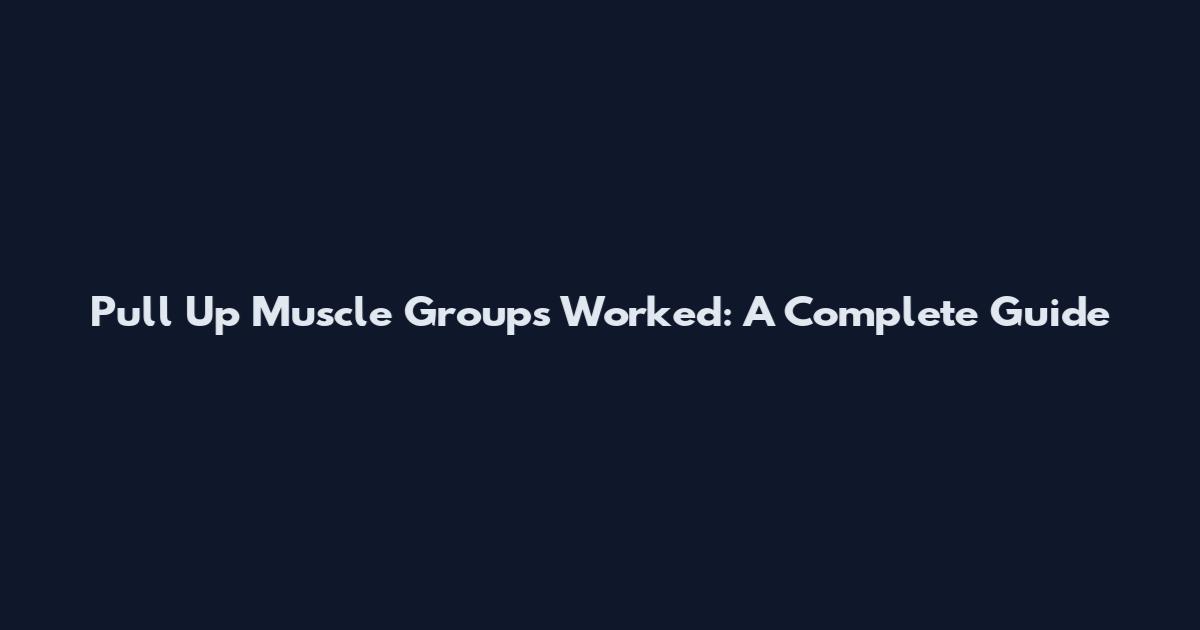 Pull Up Muscle Groups Worked: A Complete Guide
