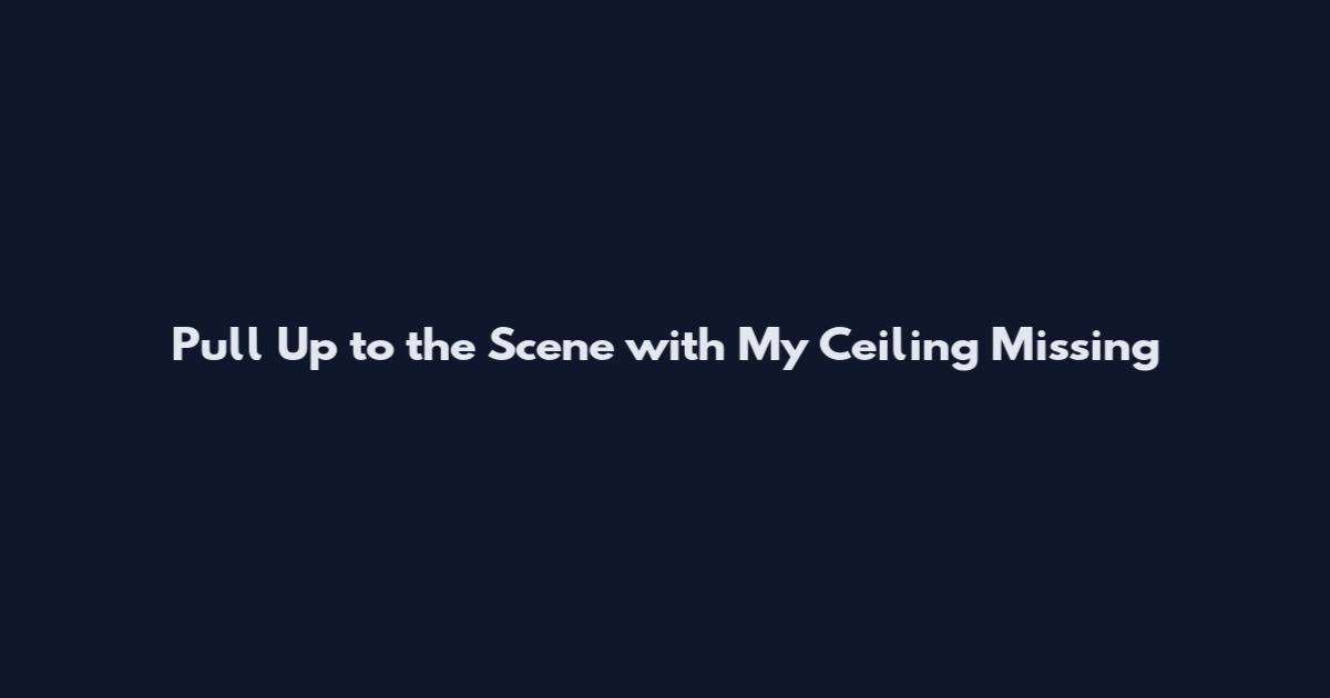 Pull Up to the Scene with My Ceiling Missing