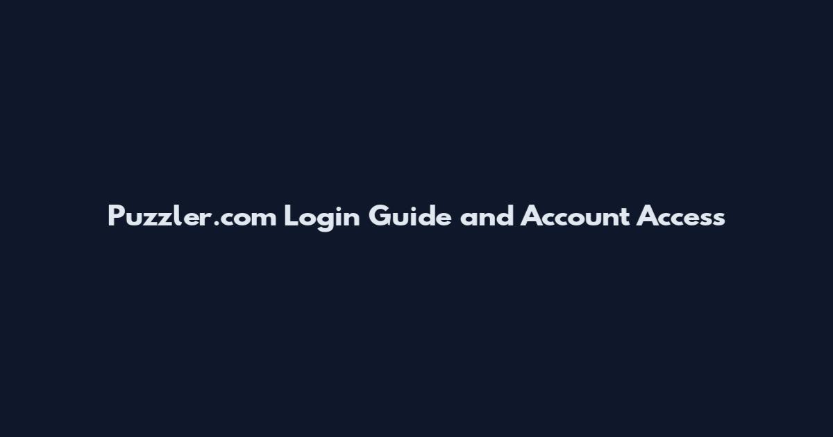 Puzzler.com Login Guide and Account Access