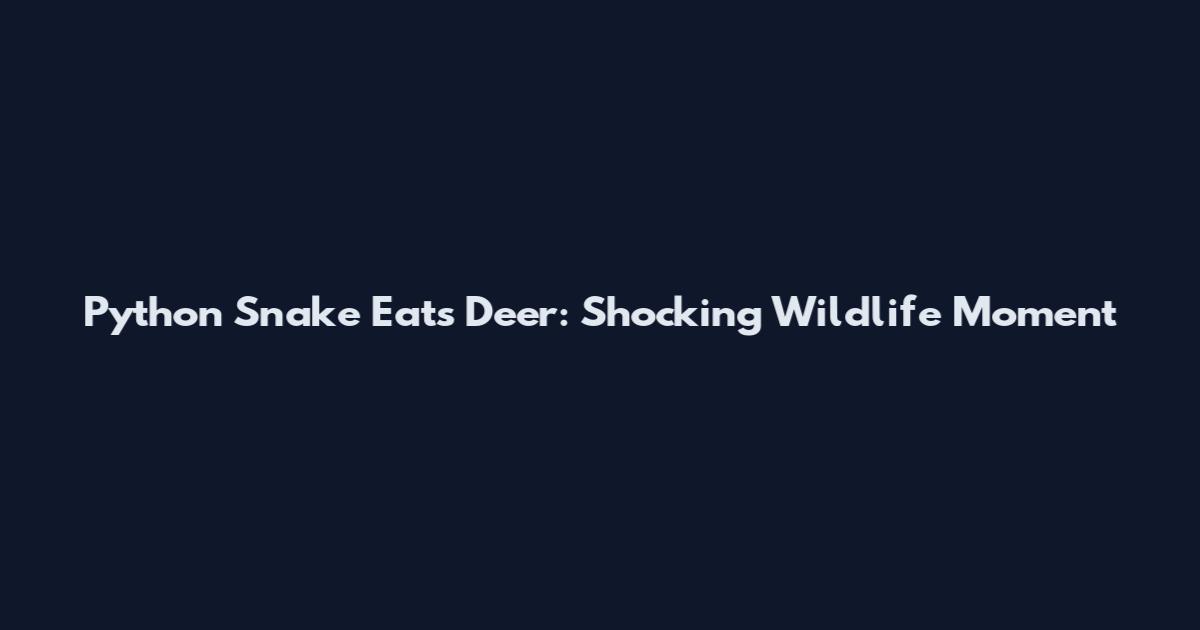Python Snake Eats Deer: Shocking Wildlife Moment