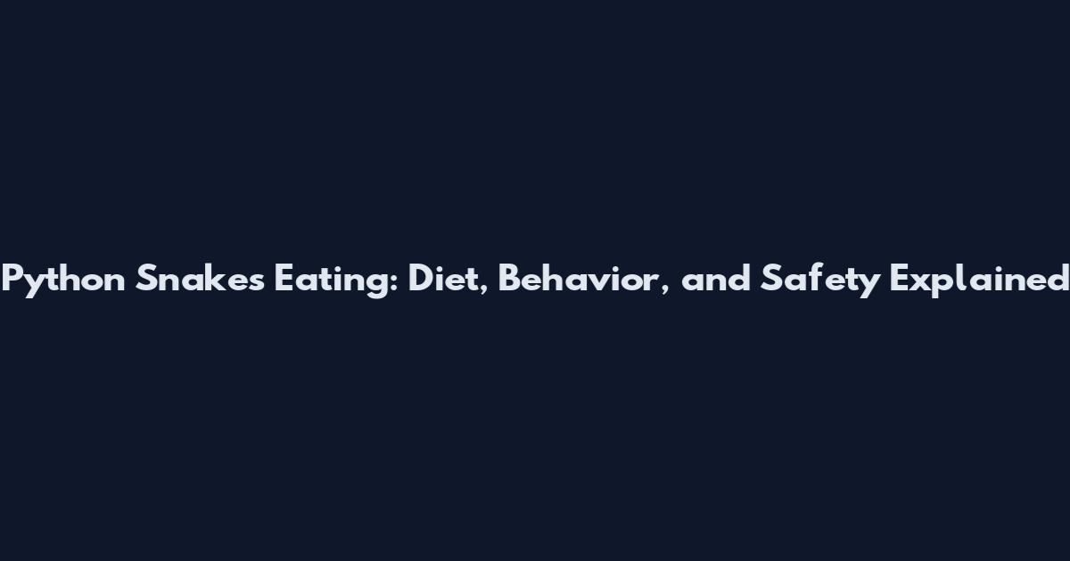 Python Snakes Eating: Diet, Behavior, and Safety Explained