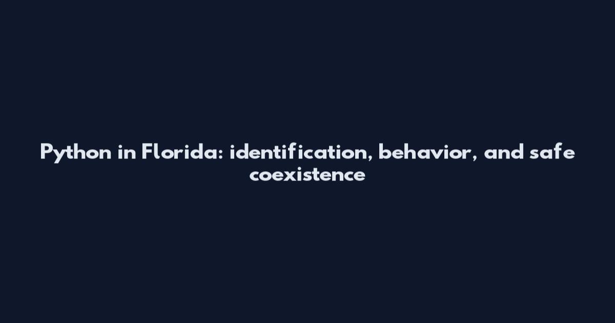 Python in Florida: identification, behavior, and safe coexistence