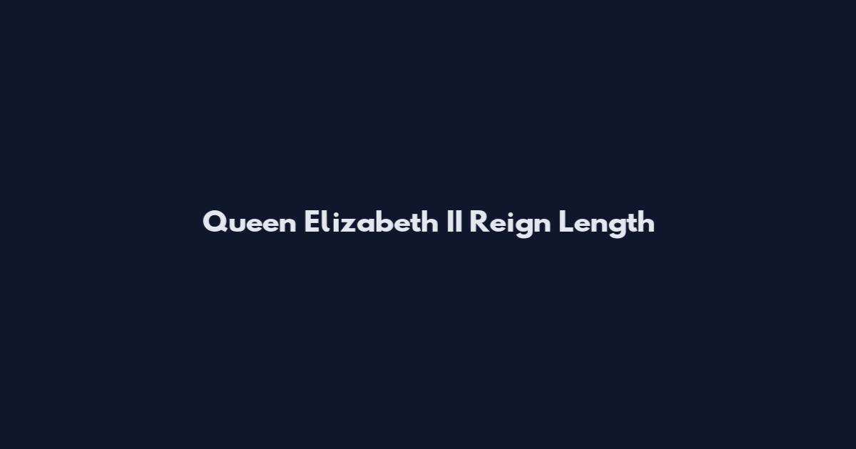 Queen Elizabeth II Reign Length