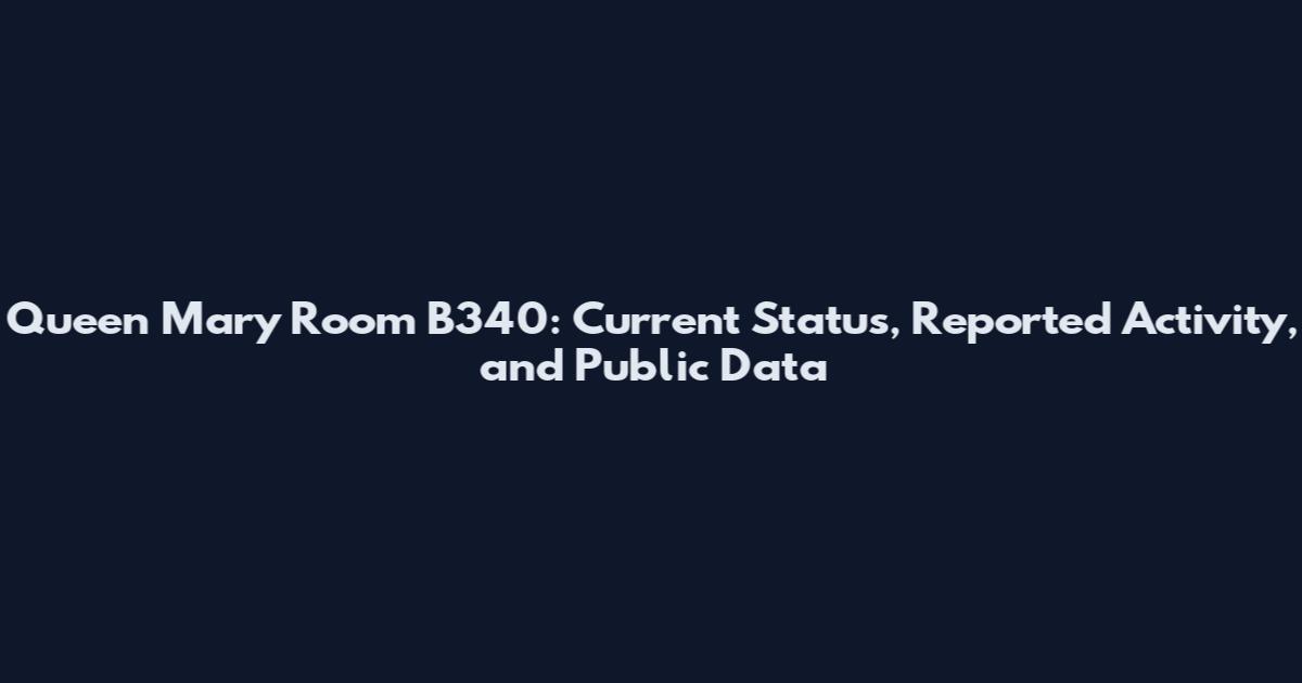 Queen Mary Room B340: Current Status, Reported Activity, and Public Data