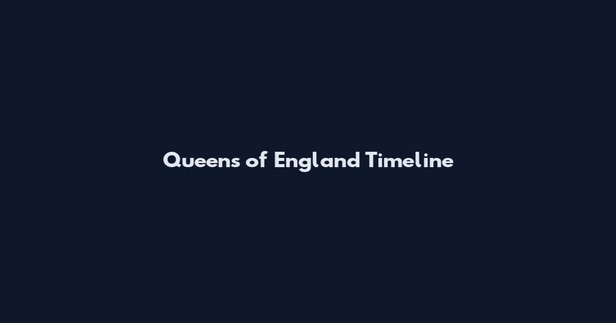 Queens of England Timeline