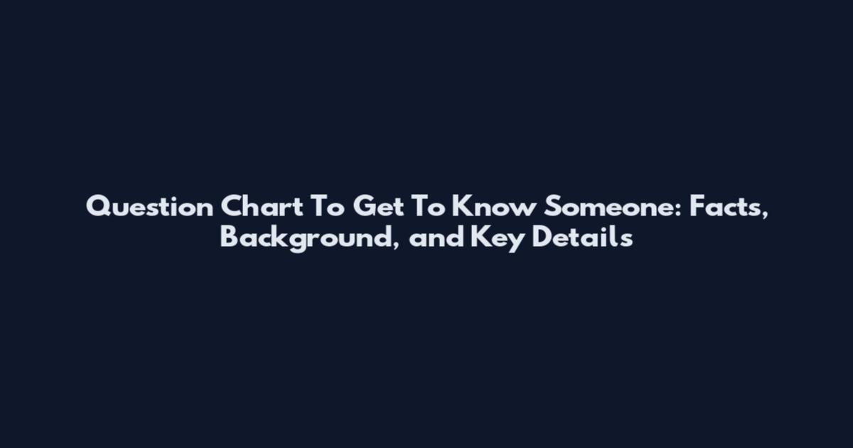 Question Chart To Get To Know Someone: Facts, Background, and Key Details