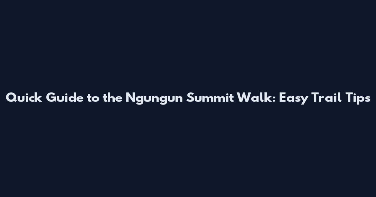 Quick Guide to the Ngungun Summit Walk: Easy Trail Tips