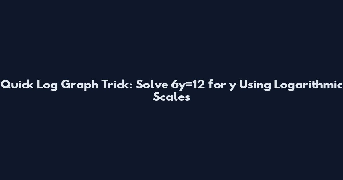 Quick Log Graph Trick: Solve 6y=12 for y Using Logarithmic Scales