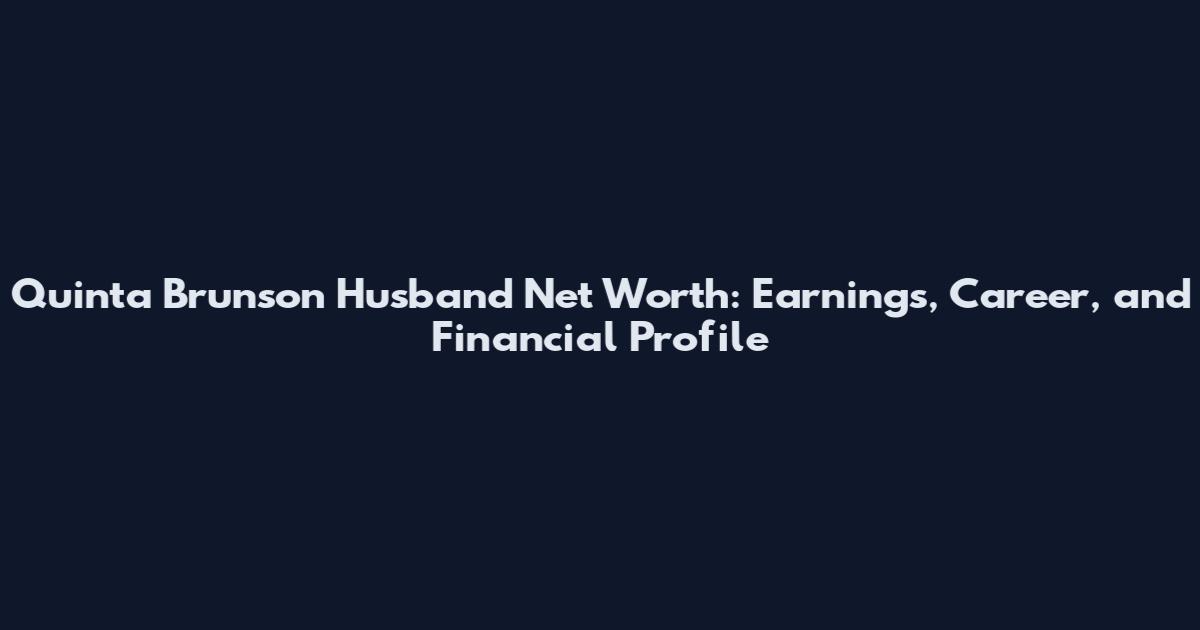 Quinta Brunson Husband Net Worth: Earnings, Career, and Financial Profile