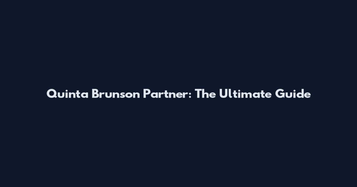 Quinta Brunson Partner: The Ultimate Guide