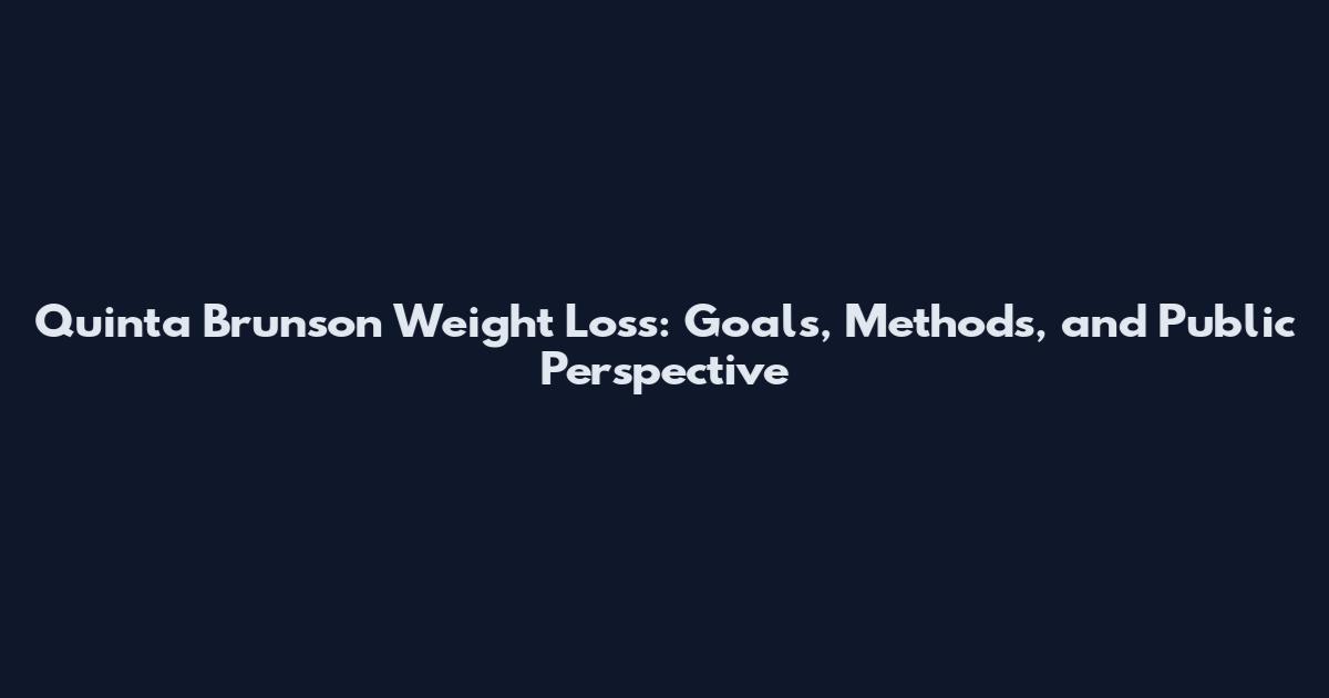 Quinta Brunson Weight Loss: Goals, Methods, and Public Perspective