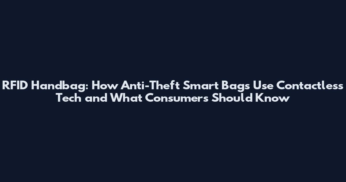 RFID Handbag: How Anti-Theft Smart Bags Use Contactless Tech and What Consumers Should Know