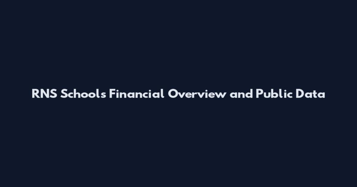 RNS Schools Financial Overview and Public Data