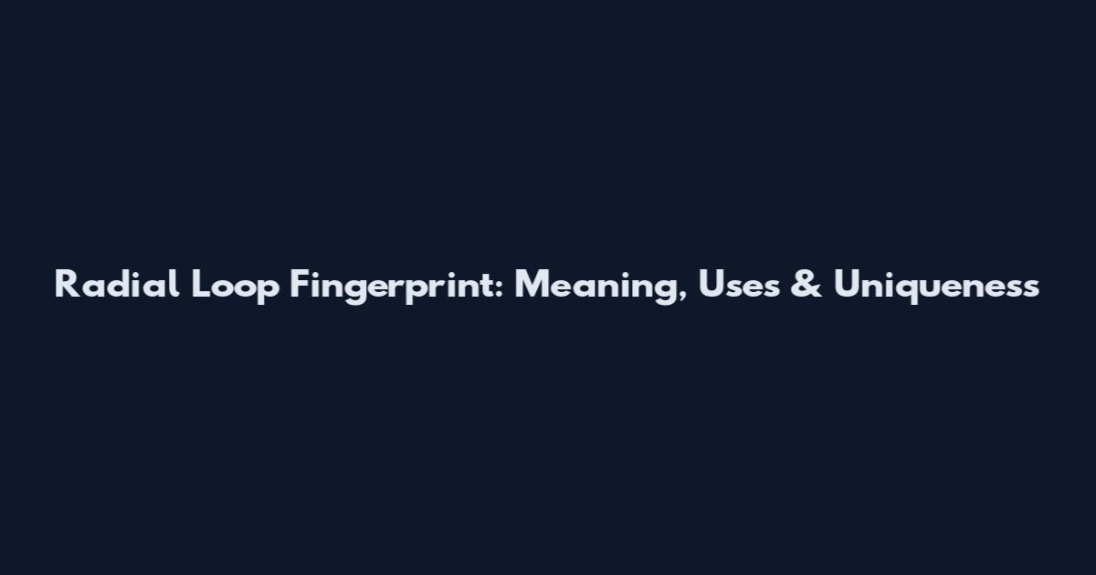 Radial Loop Fingerprint: Meaning, Uses & Uniqueness