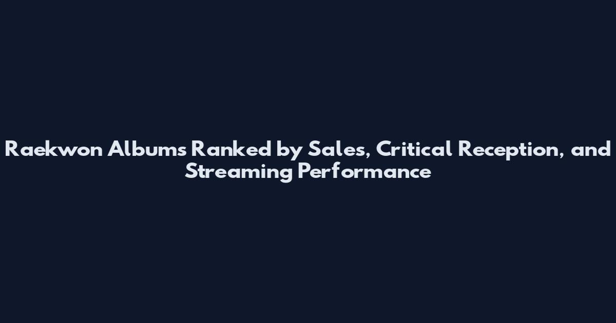 Raekwon Albums Ranked by Sales, Critical Reception, and Streaming Performance
