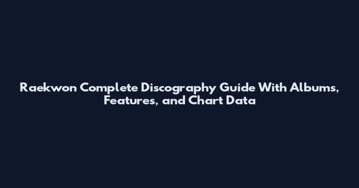 Raekwon Complete Discography Guide With Albums, Features, and Chart Data