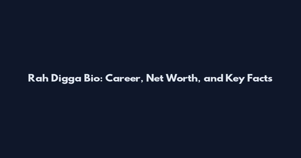 Rah Digga Bio: Career, Net Worth, and Key Facts