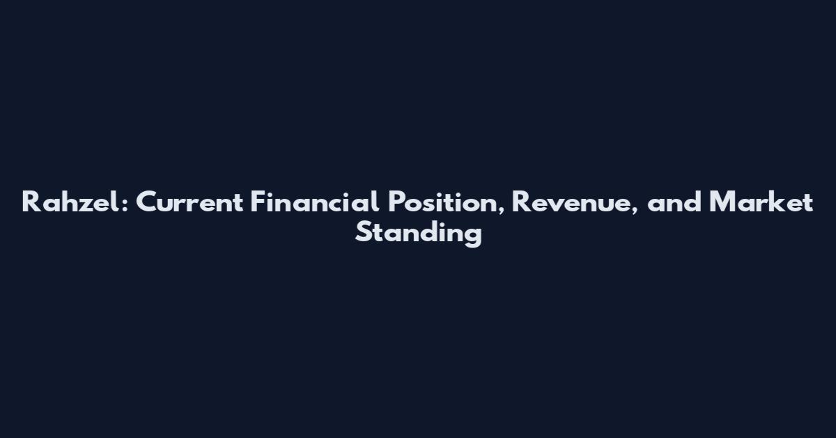 Rahzel: Current Financial Position, Revenue, and Market Standing