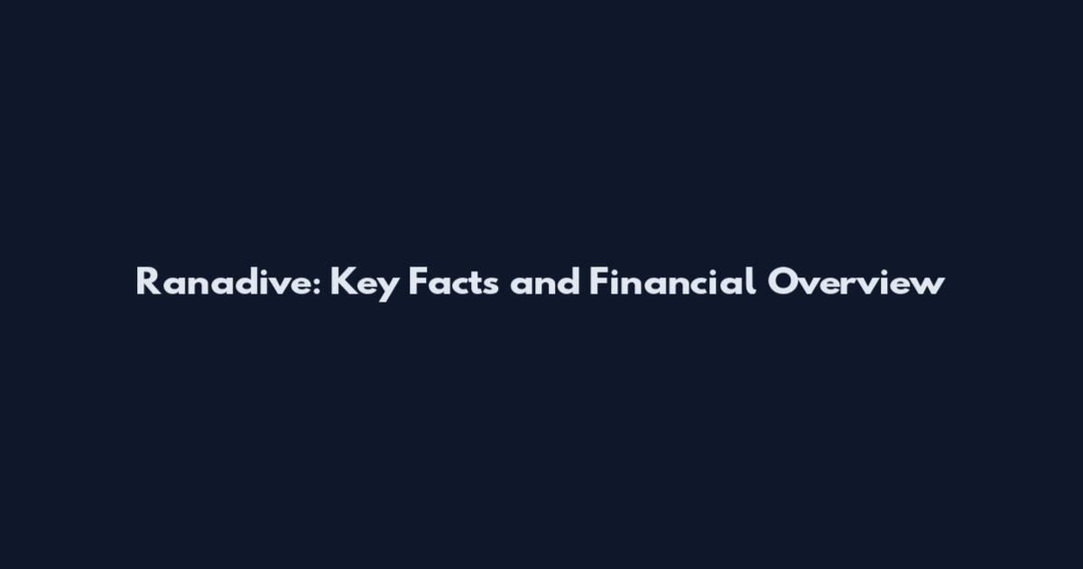 Ranadive: Key Facts and Financial Overview