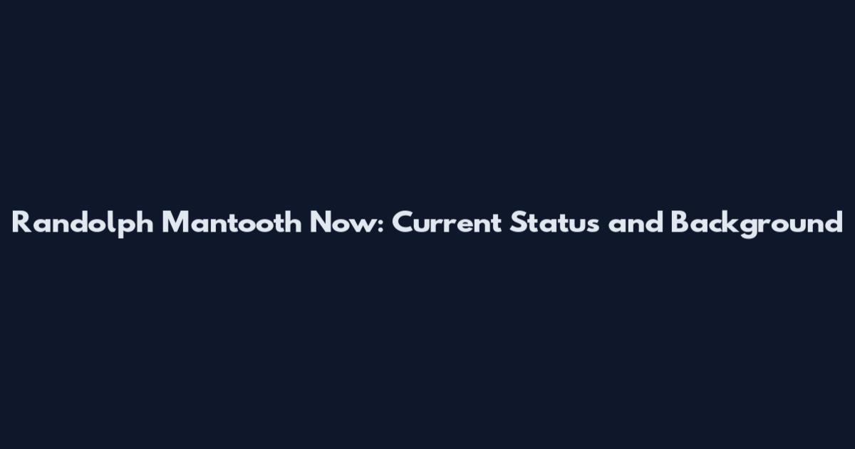 Randolph Mantooth Now: Current Status and Background