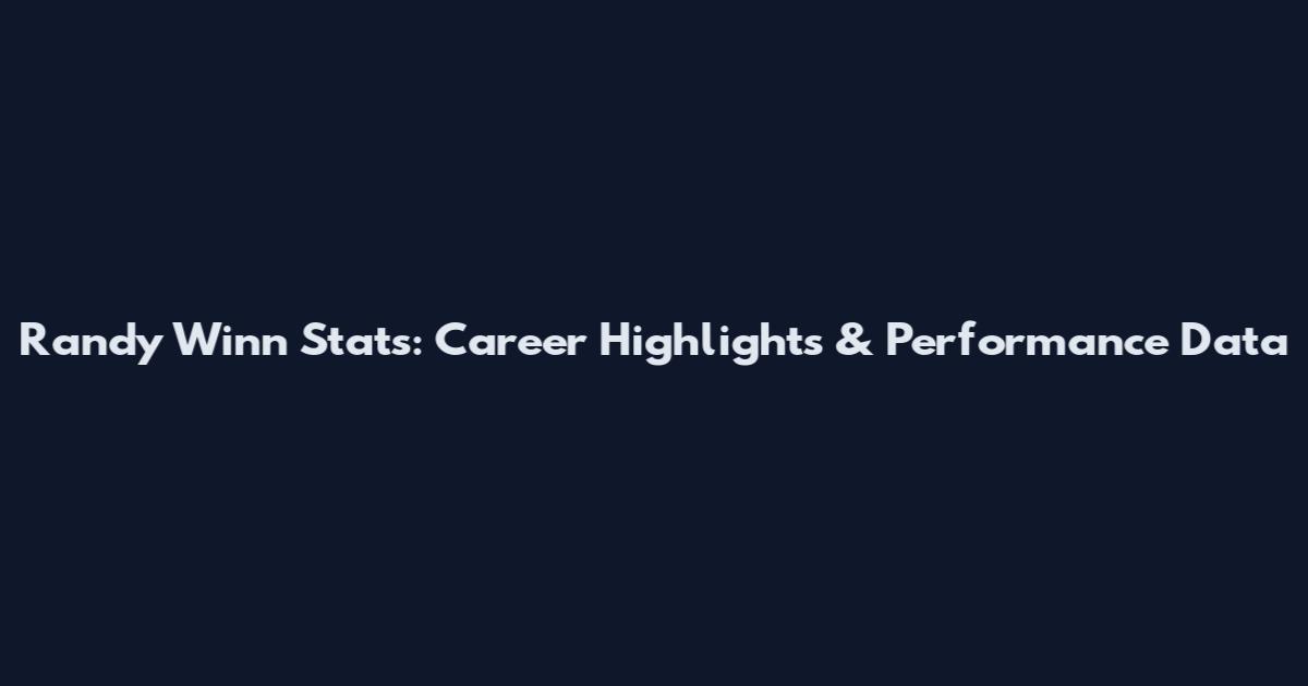 Randy Winn Stats: Career Highlights & Performance Data