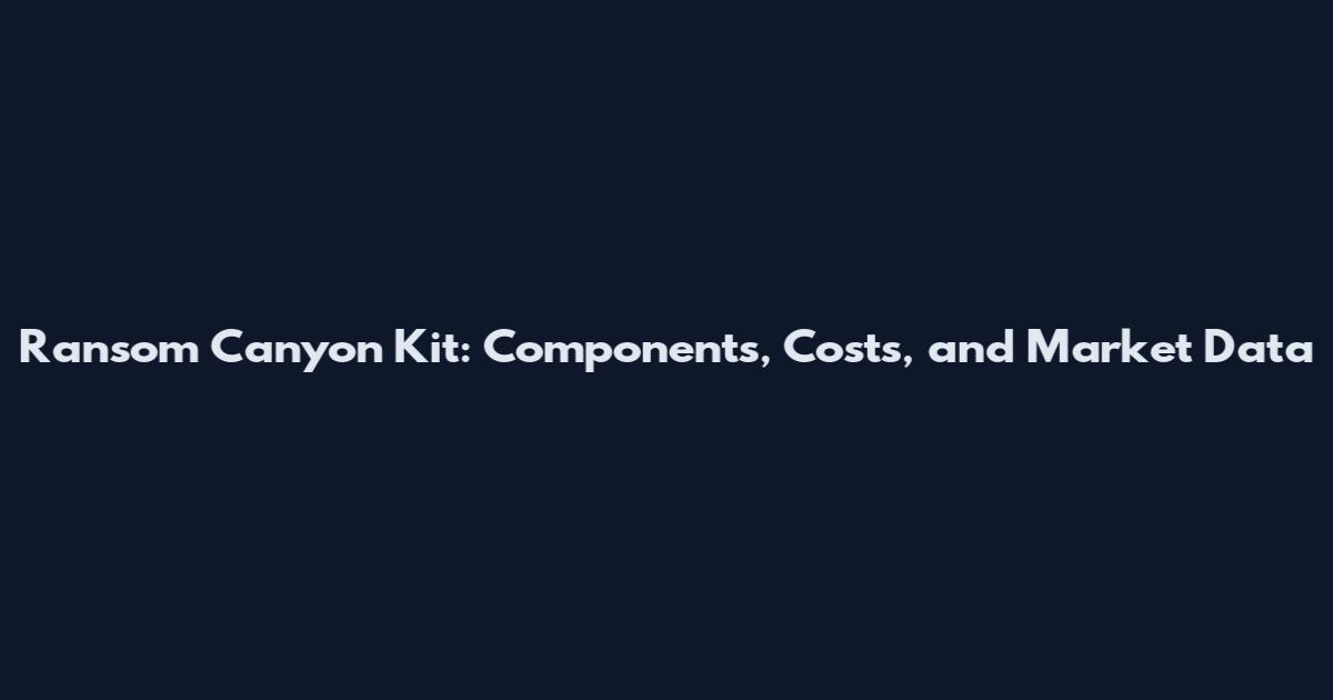 Ransom Canyon Kit: Components, Costs, and Market Data