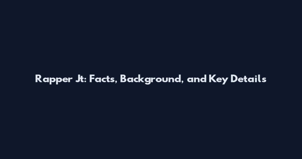 Rapper Jt: Facts, Background, and Key Details