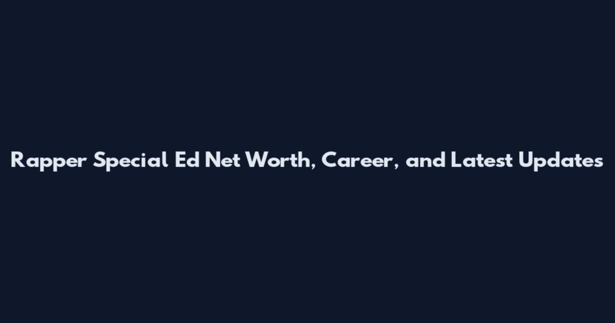 Rapper Special Ed Net Worth, Career, and Latest Updates