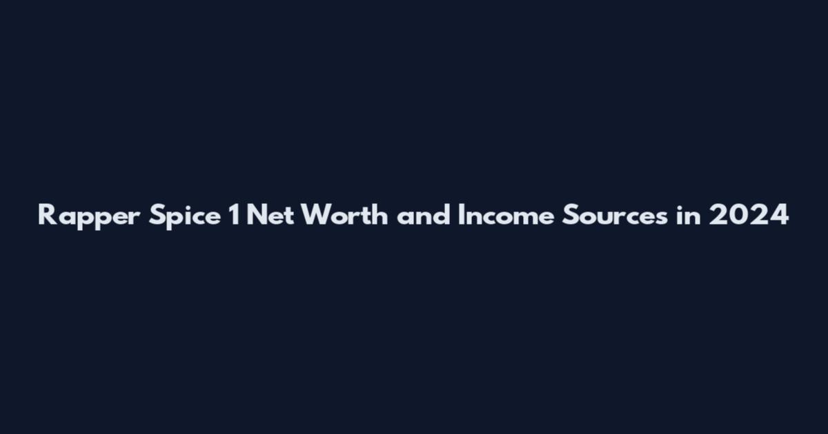 Rapper Spice 1 Net Worth and Income Sources in 2024