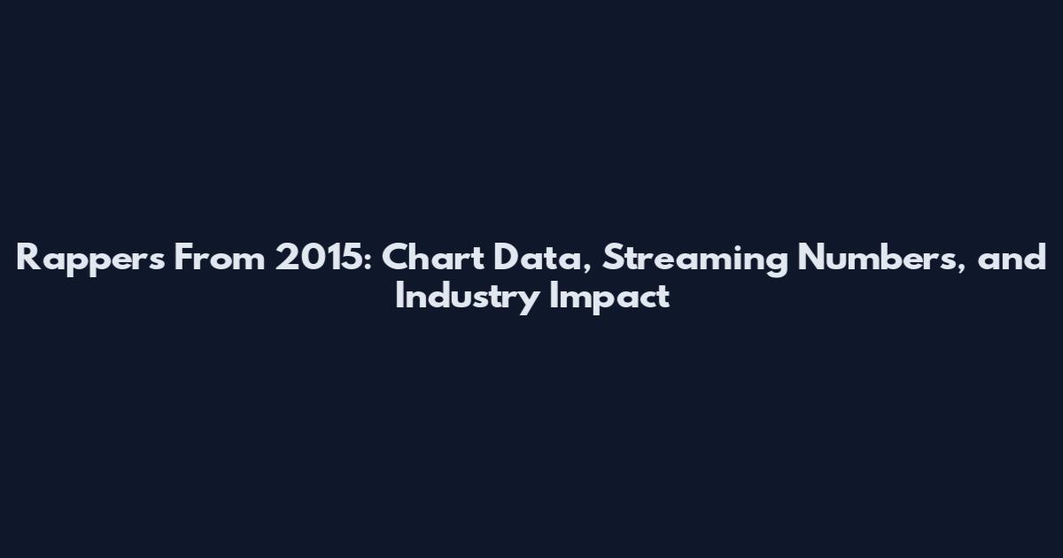 Rappers From 2015: Chart Data, Streaming Numbers, and Industry Impact