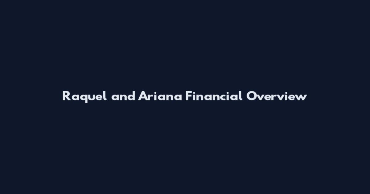 Raquel and Ariana Financial Overview