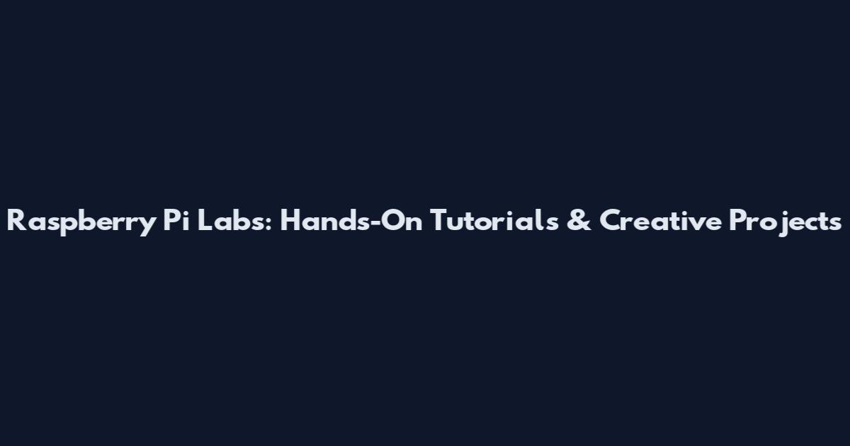 Raspberry Pi Labs: Hands-On Tutorials & Creative Projects