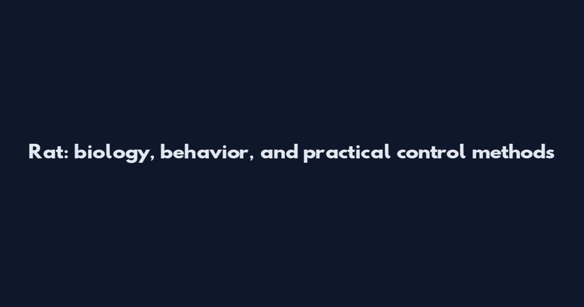 Rat: biology, behavior, and practical control methods