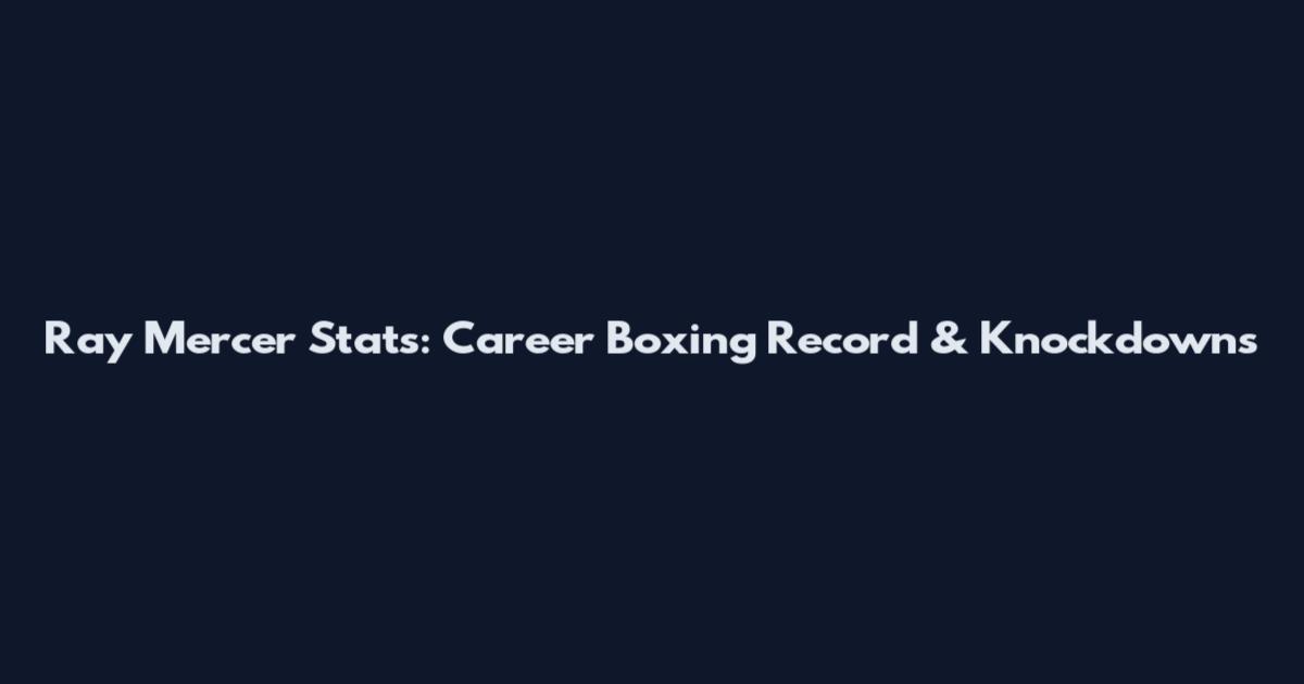 Ray Mercer Stats: Career Boxing Record & Knockdowns