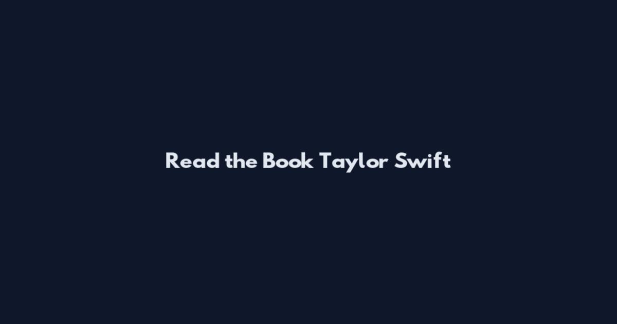 Read the Book Taylor Swift