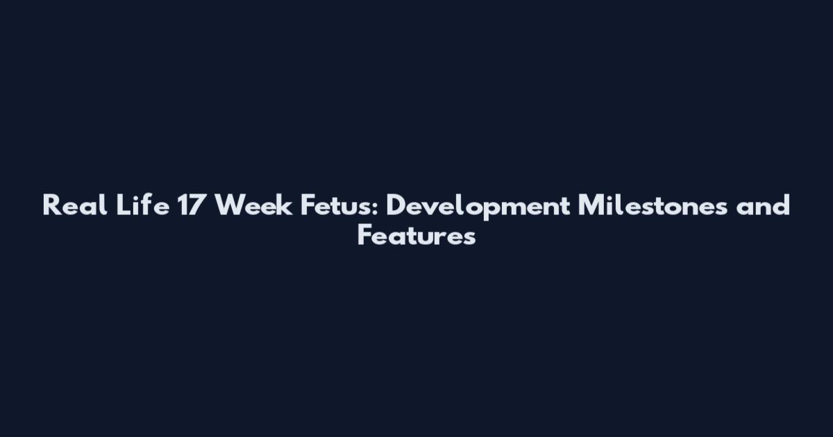 Real Life 17 Week Fetus: Development Milestones and Features