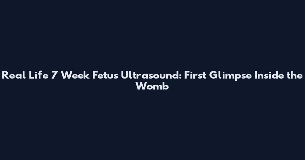 Real Life 7 Week Fetus Ultrasound: First Glimpse Inside the Womb