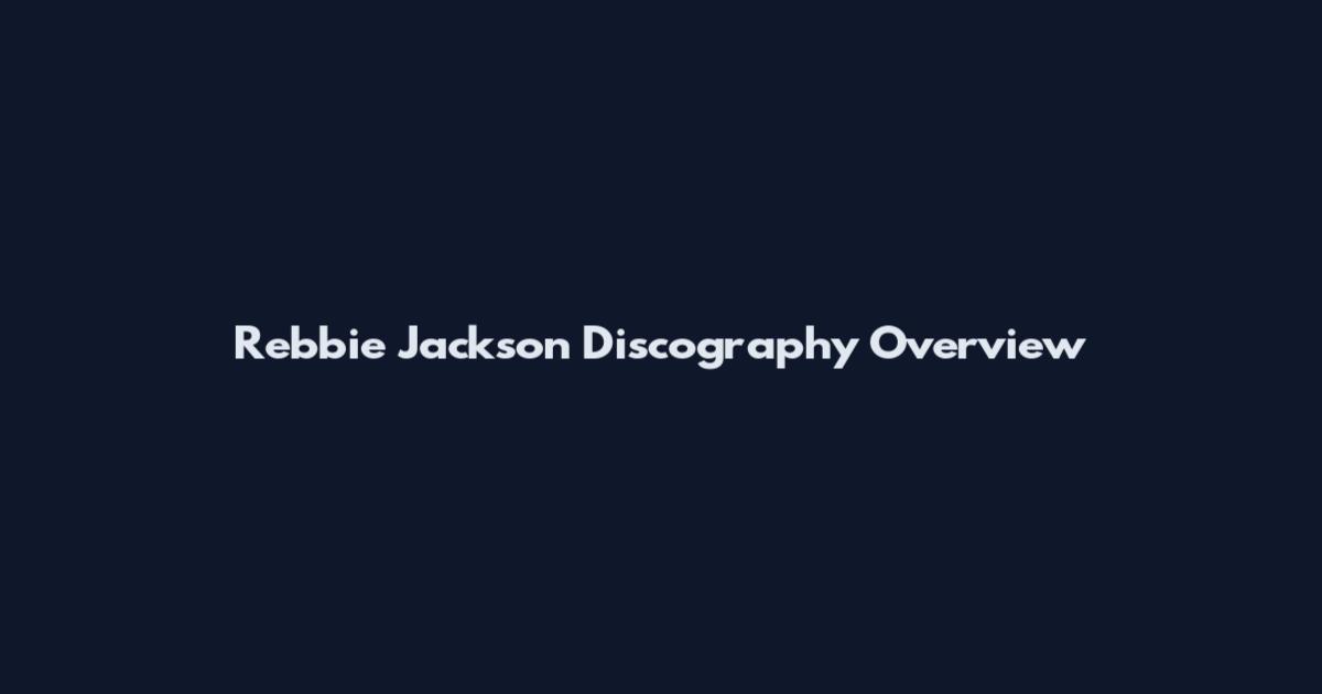 Rebbie Jackson Discography Overview